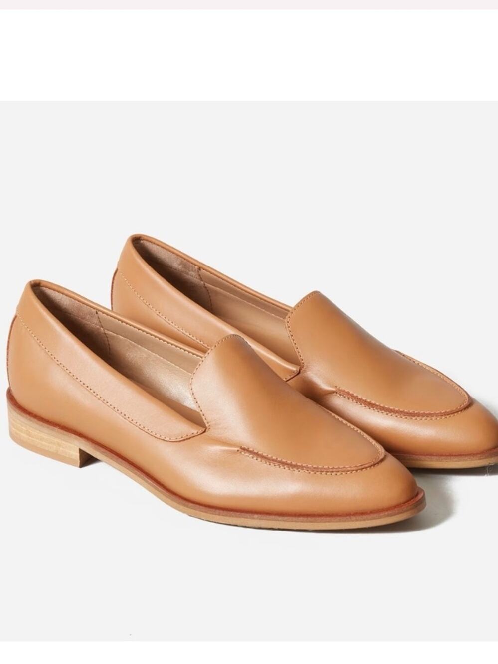 Everlane Modern Classic Women's Tan Can Leather Loafers Italy Made size 10